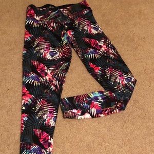 Pink Ultimate Leggings, tropical print.